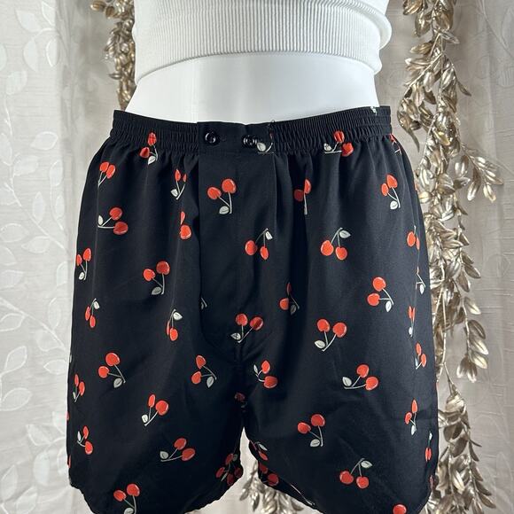 BDG Men’s S Cherry Print‎ Boxer Shorts Black Lounge Urban Outfitters Y2K - Picture 3 of 14